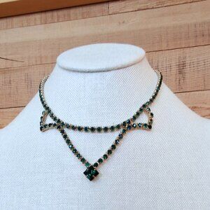 Set of two vintage rhinestone necklaces